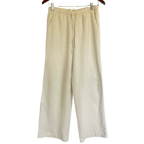 Hollister Pants - Hollister Ella‎ Adjustable Rise Wide-Leg Linen Blend Pants Sz XS/S Natural Beige
